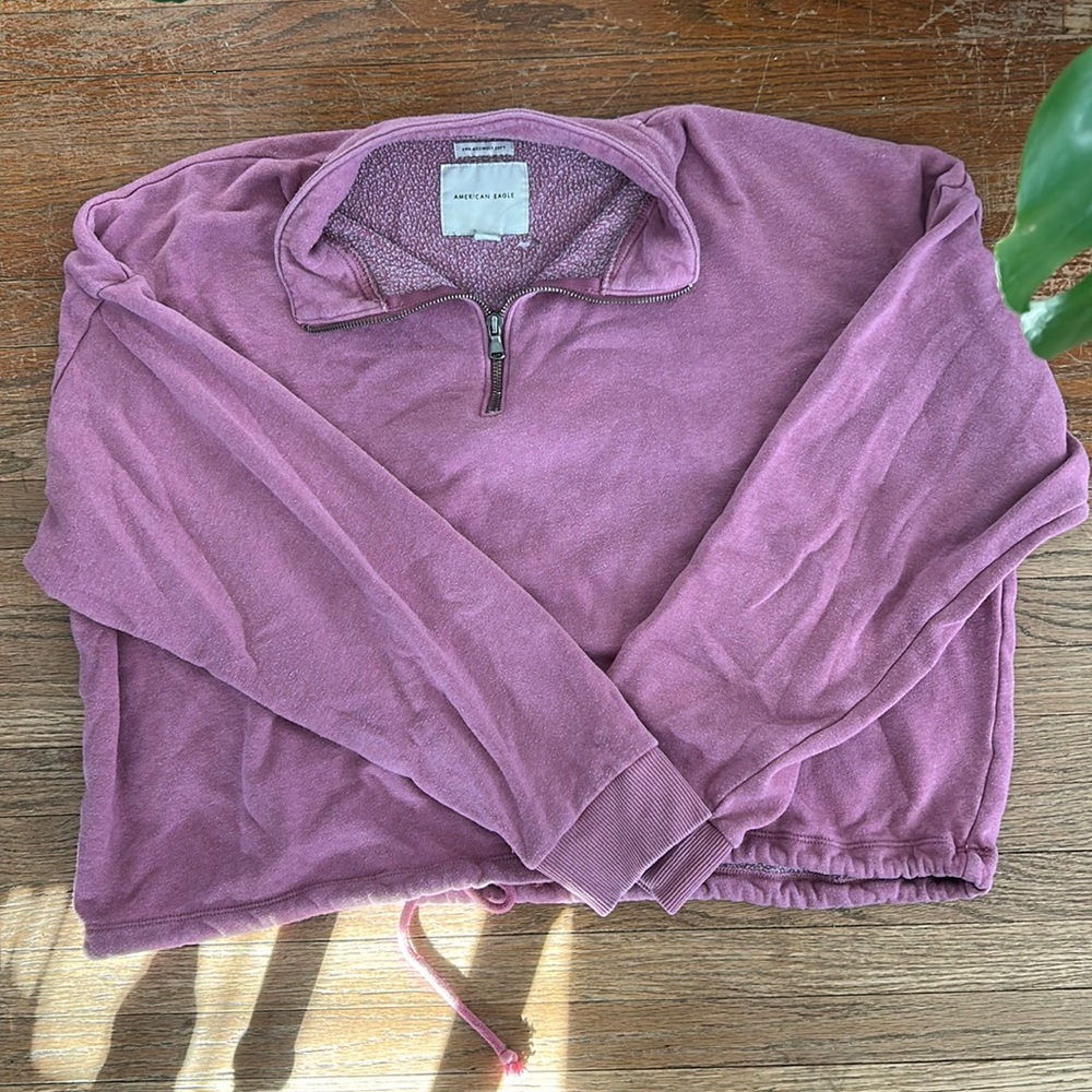 Cropped Quarter-Zip sweater